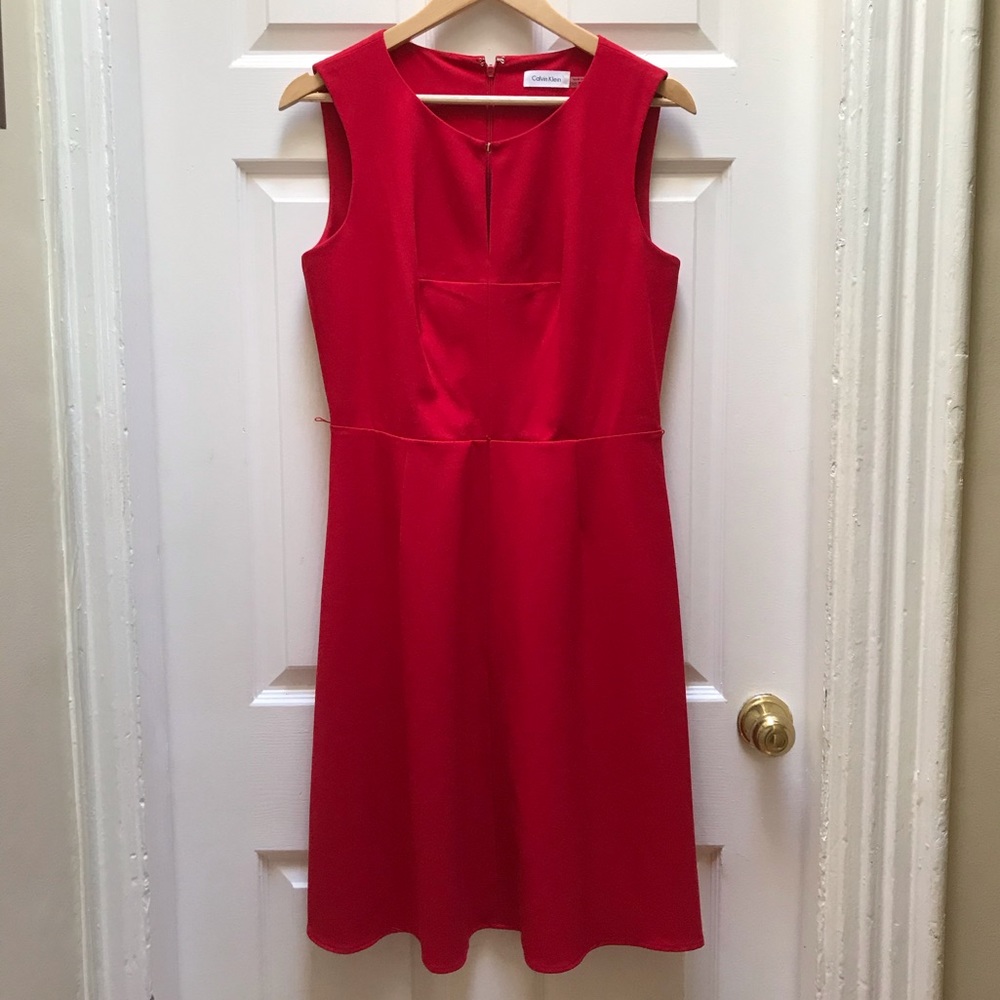 Calvin Klein Dress Red Size 10 Business Cocktail
